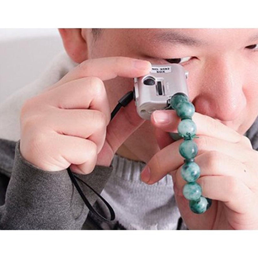 RB Mikroskop Mini LED UV 60X / Microscope Portable / Kaca Pembesar Cek Perhiasan Magnifying Glass
