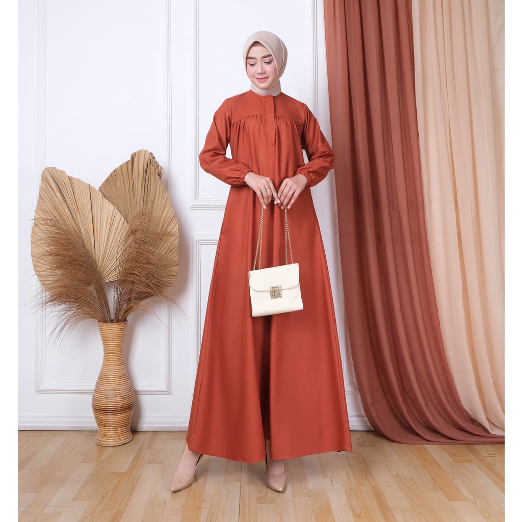 GAMIS NAURA KATUN TOYOBO PREMIUM TERBARU//GAMIS POLOS WANITA KEKINIAN LENGAN PANJANG//DRESS KONDANGA