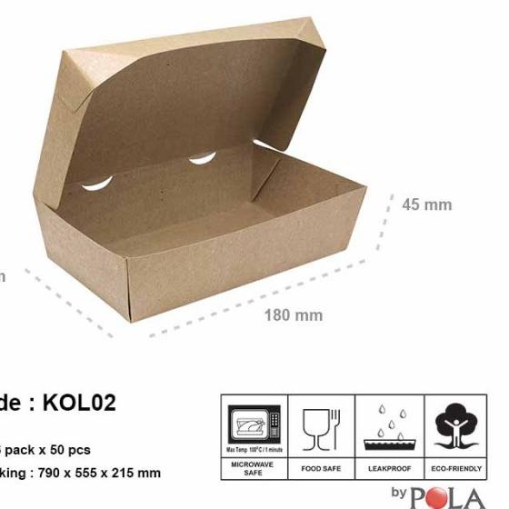 

Paper Lunchbox Large Brown Kraft / KOL02 Metropack- 50pcs