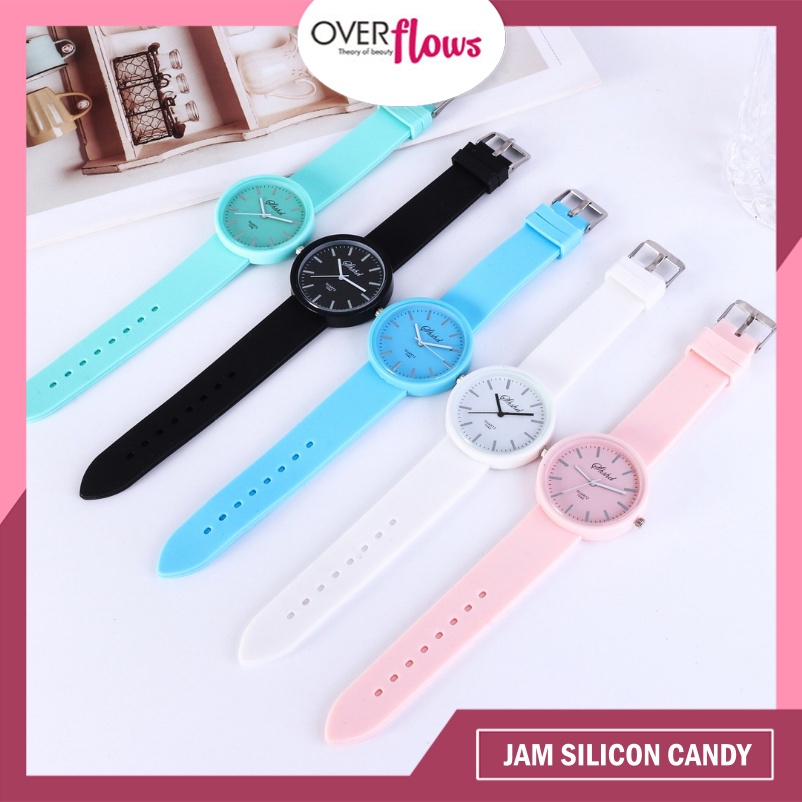 OVERFLOWS.ID JAM TANGAN JAM TANGAN WANITA ANALOG SILICOKON CANDY / JAM TANGAN FASHION PASTEL WANITA SHSHD IMPORT WATCH MURAH