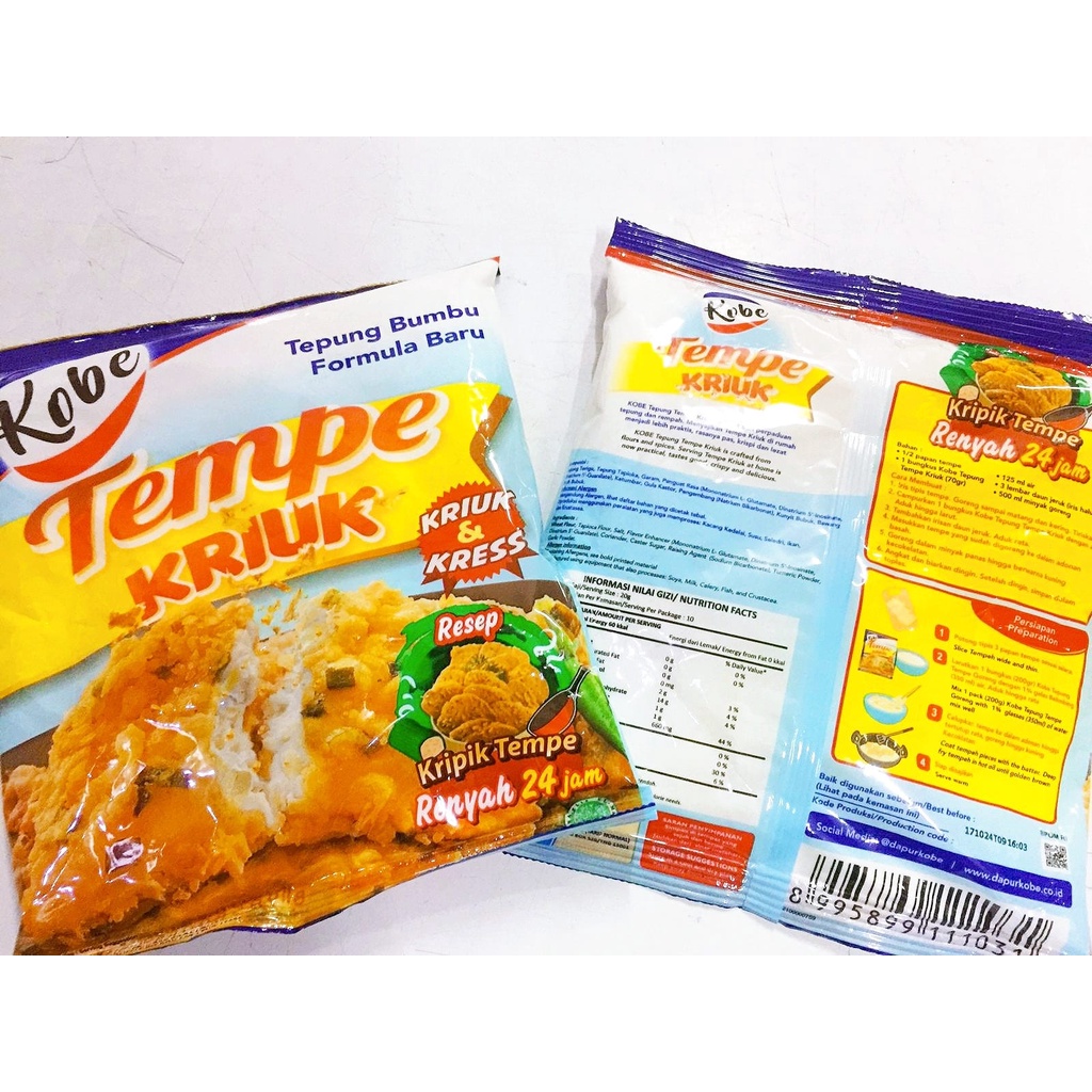 Tepung Bumbu Kobe Tempe Kriuk Kemasan 200 gr - Kriuk dan Kress