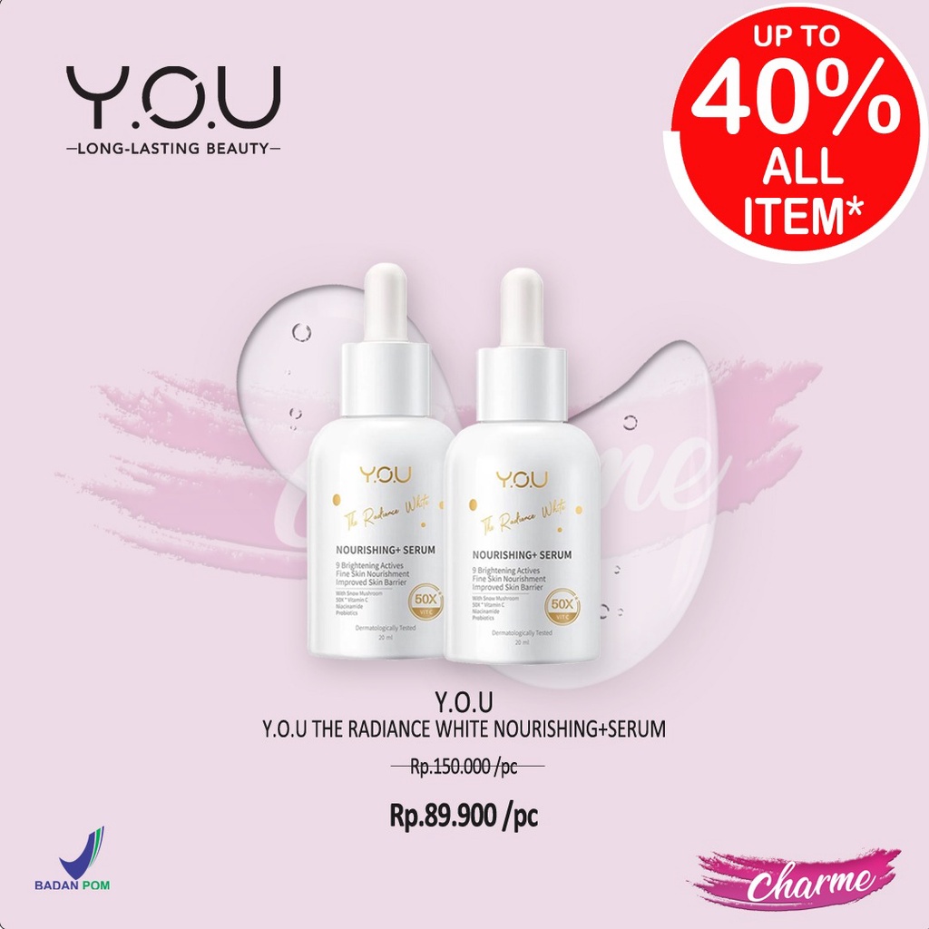 (READY) Y.O.U YOU The Radiance White Purifying Facial Foam/Serum/Cream Gel BPOM