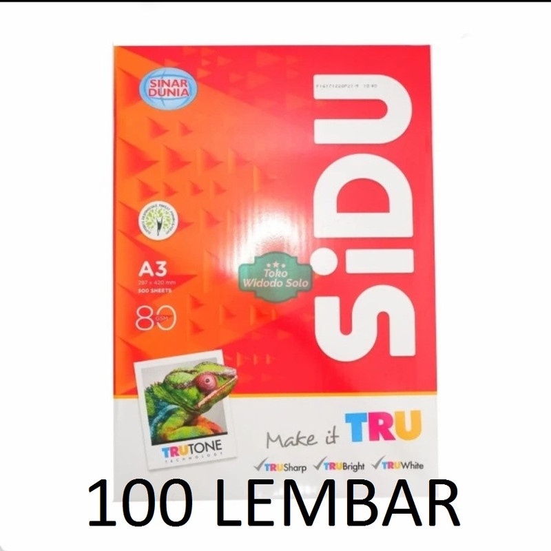 

100 LEMBAR HVS Sinar Dunia A3 80gram (Harga Sama Rim2an)