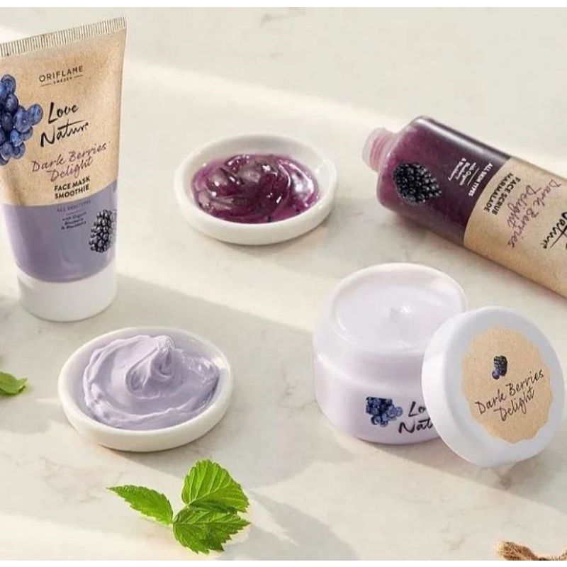 Love Nature Dark Berries Delight Yoghurt Face Cream/Face Mask Smoothie/Face Scrub Marmalade