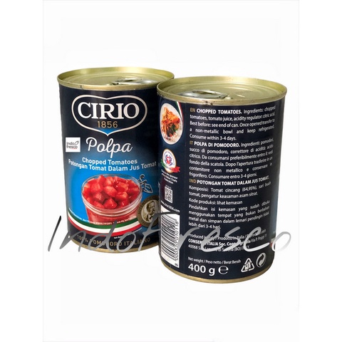 

Cirio polpa Chopped Tomatoes- Tomat Potong 400 g