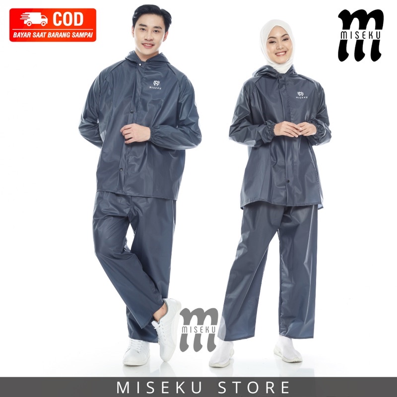 JAS HUJAN, RAINCOAT Pria Wanita Terbaik By MISEKU Anti Rembes Mocca