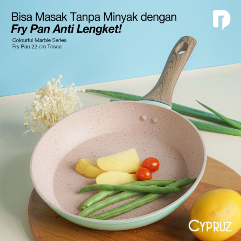 frypan anti lengket cypruz pan 24 cm yellow