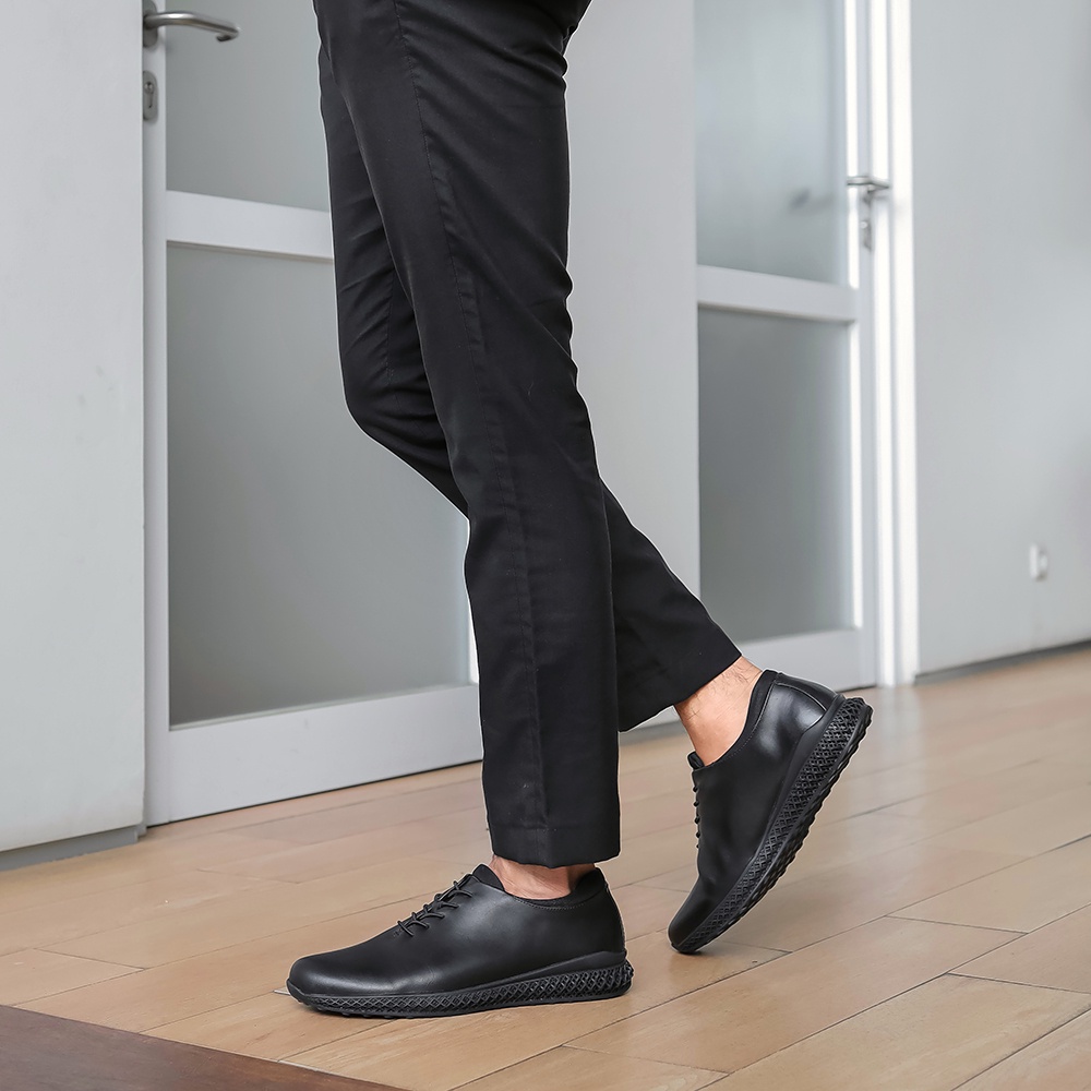 AMSTRONG BLACK ( KULIT ASLI) |ManNeedMe x Kenzio| Sepatu Pantofel Pria Formal / Kantor ORIGINAL