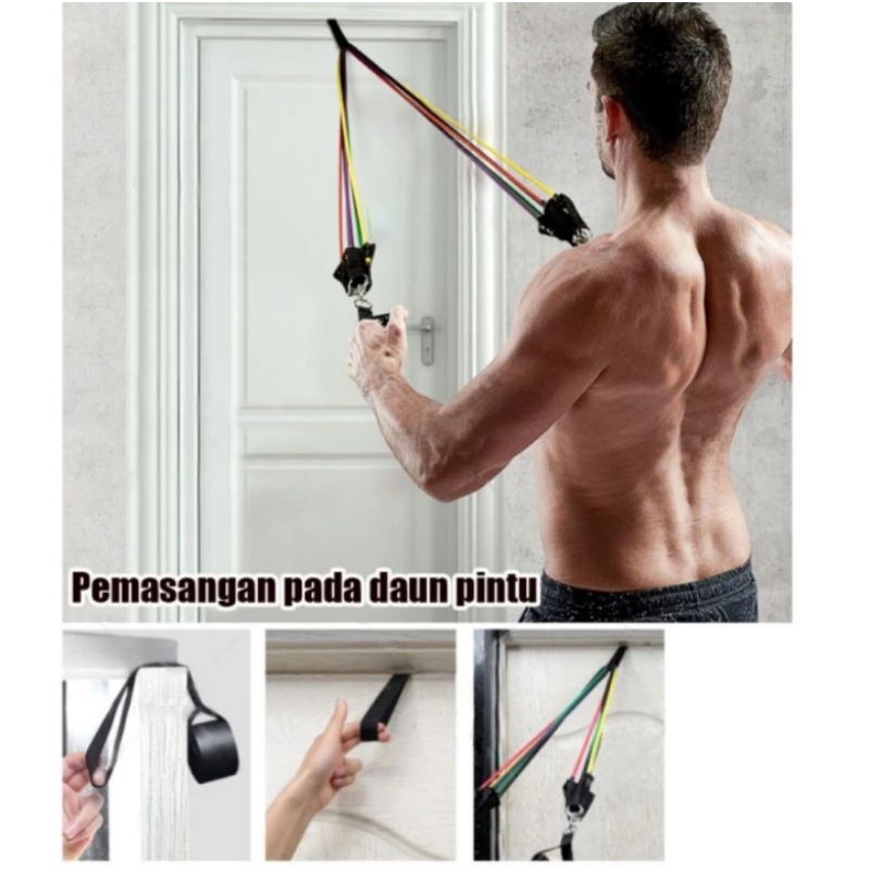 Resistance Band Resistence Bands Set Tali  Kuat Pembantu Olahraga Gym Fitness Yoga Workout Otot Tangan Kaki