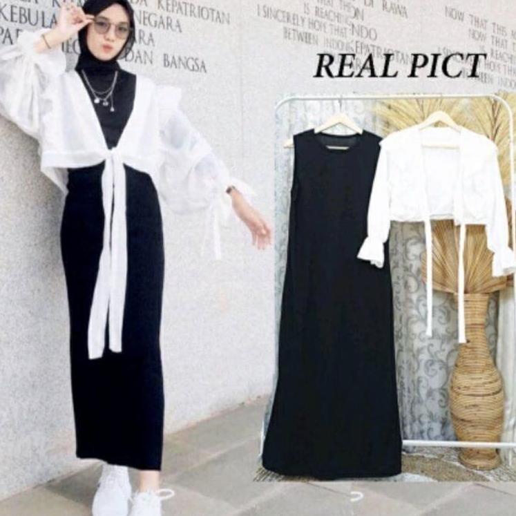 Menarik ( PROMO) SERAYU DRESS OUTER SET/DRESS TERBARU 2IN1/BUSUI FRIENDLY/OOTD HIJAB STYLE