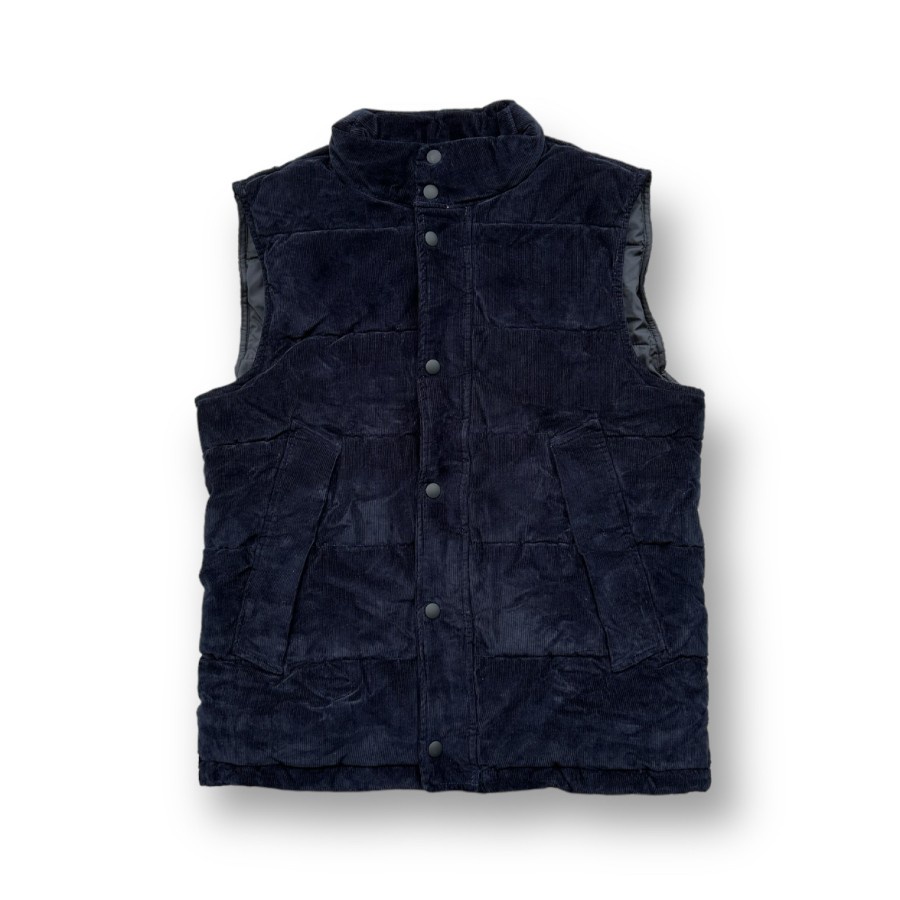 Banana Republic Corduroy Quilted Vest Navy Blue Puffer Rompi