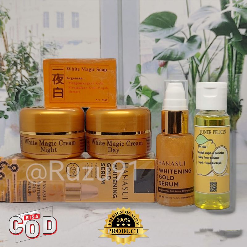 Paket Magic Korea Super Glowing Serum Hanasui Free Toner 5In1