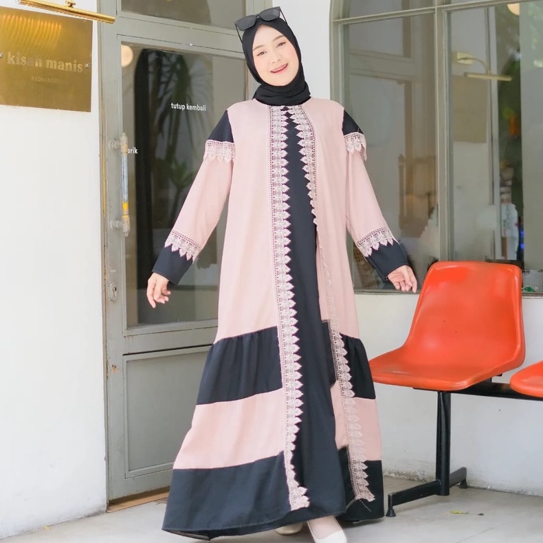 DRESS ABAYA - ZOLA ABAYA DRESS - DRESS KONDANGAN ABAYA HITAM REMAJA