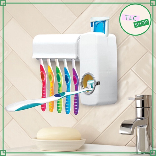 Dispenser Odol Otomatis dan Sikat Gigi / Toothpaste Dispenser / Tempat Sikat Gigi Set