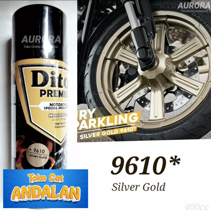 

Toko Andalan - Pilox Diton Premium 9610 Silver Gold 400ml Cat Pilok Pylox Silfer Emas Metallic Metalic Metalik | Toko Andalan Mobil dan Motol
