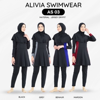 Alivia Swimwear AS03 - Baju renang muslimah dewasa wanita muslim perempuan remaja swimwear hijab