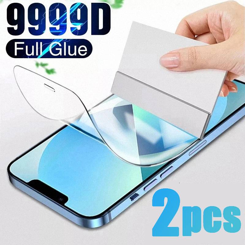 2pcs Film Hydrogel Pelindung Layar Untuk iPhone 14 13 12 11 Pro Max Mini Plus 6 6s 7 8 Plus SE X Xs Max 2020 2022
