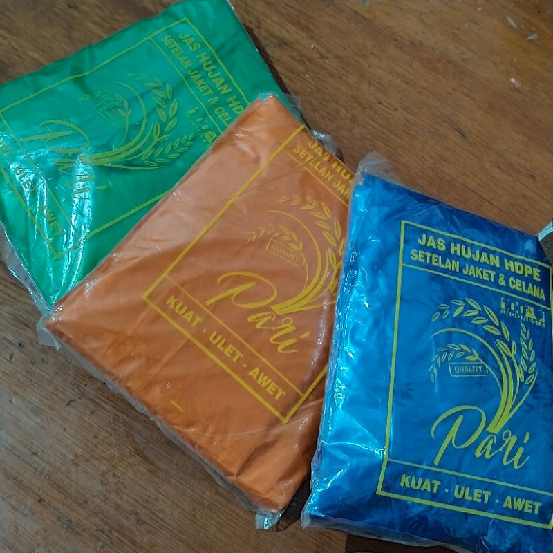 JAS HUJAN MANTEL PLASTIK SETELAN BAJU CELANA KARET LENGAN TANGAN