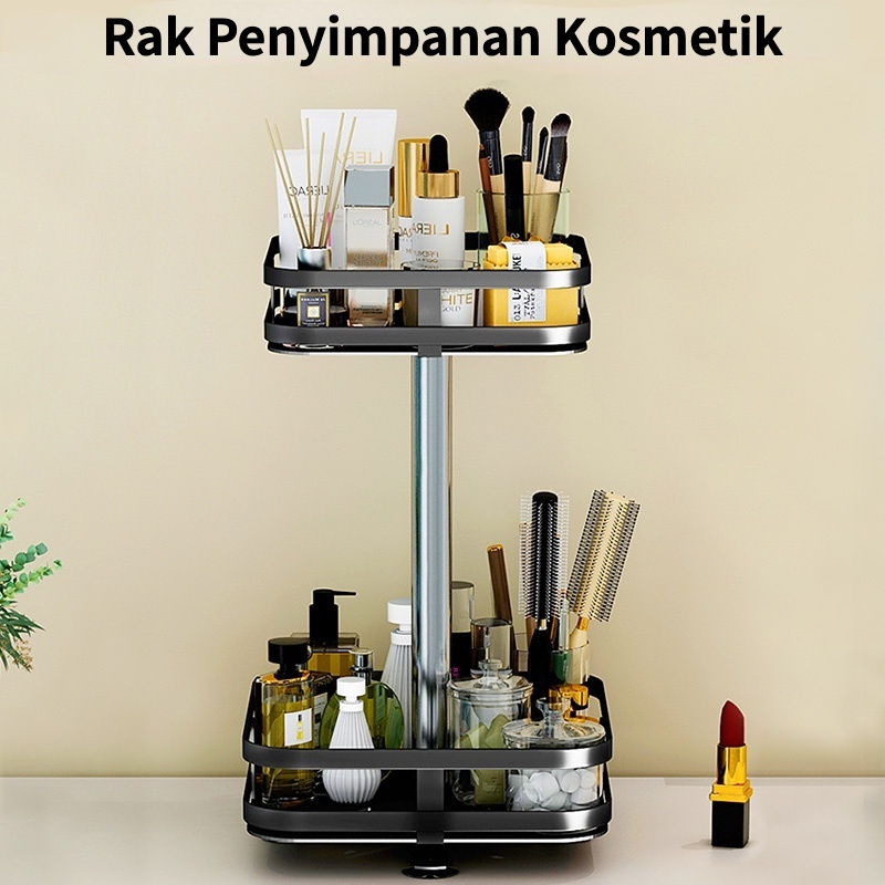 【COD】3 Susun Rak Bumbu Berputar 360°/Rak Penyimpanan Rempah-rempah/Stainless Kitchen Spice Rack