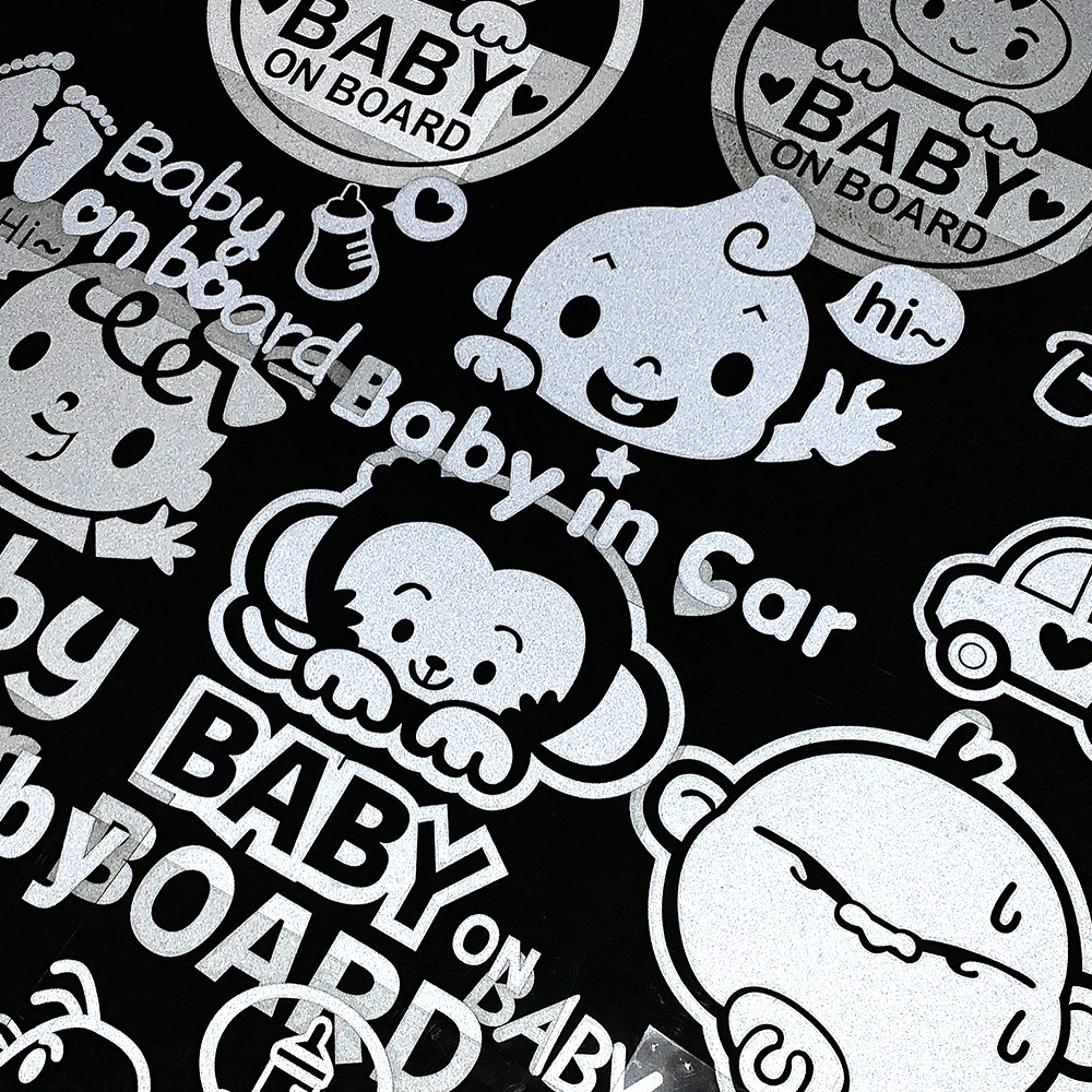 Baby In Car Stiker Reflektif Stiker Peringatan Tips Mobil Aksesori Stiker Kaca Depan Jendela Mobil