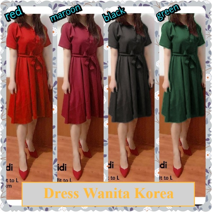 Jual Baju Dress Wanita Korea Murah Kekinian Dres Ikat Meidi Shopee