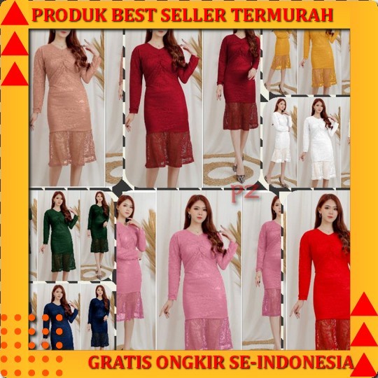 Dress Kondangan Wedding Dress Casual Midi Mini Remaja Kekinian 2022 Aestetik Brukat Korea Wanita Ter