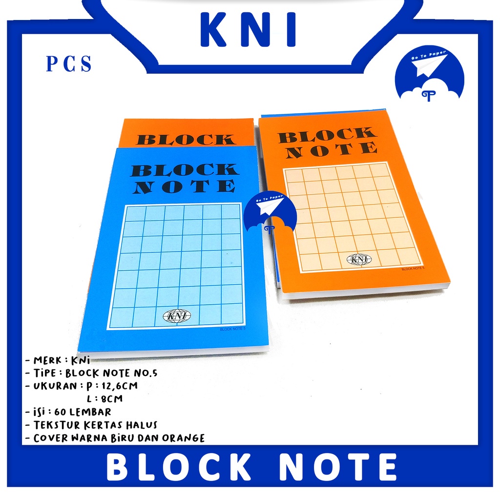 

BLOCK NOTE MINI NO 5 MERK KNI / PER PCS