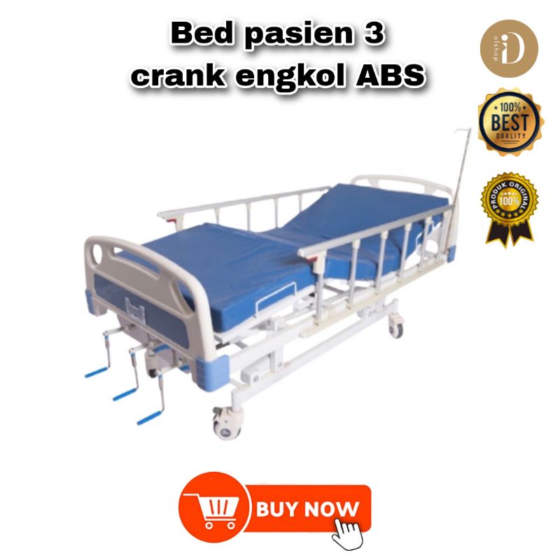 Bed Pasien 3 Crank / Tempat Tidur Pasien 3 Crank Engkol ABS Berkualitas