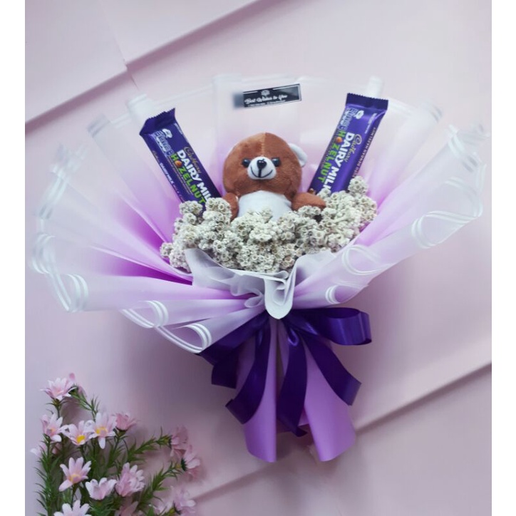 Buket Bunga Edelweis/Buket Boneka/Hadiah Wisuda/Hadiah Ulangtahun