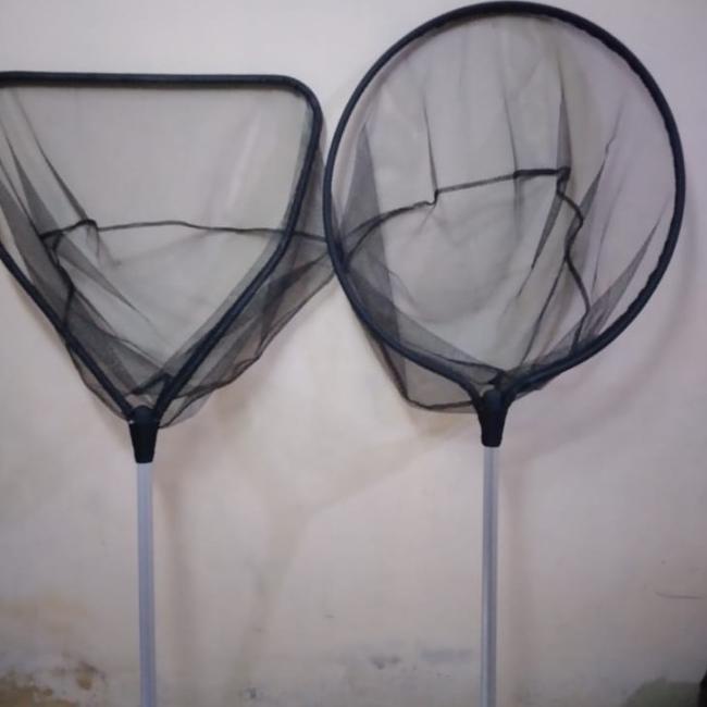 Jaring serok penangkap ikan koi besar D60 diameter 60 cm gagang 100 cm