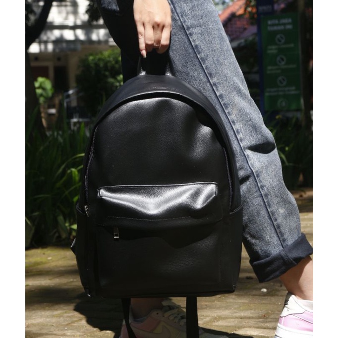 Tas Ransel Azura Basic Leather Backpack - Tas Ransel Kulit Sekolah Serbaguna Pria Wanita Tas Kulit Sintetis Tu7uh store Slingbagkonveksi