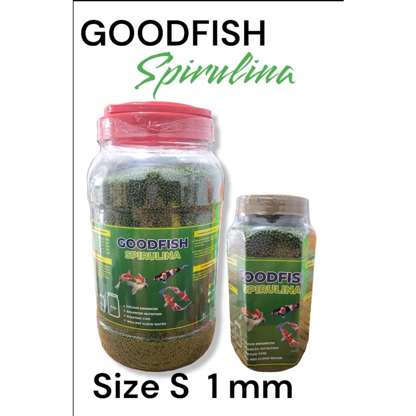 GOODFISH SPIRULINA 1.25KG  1 MM Pelet Pakan Ikan Koi Koki Louhan Kasar