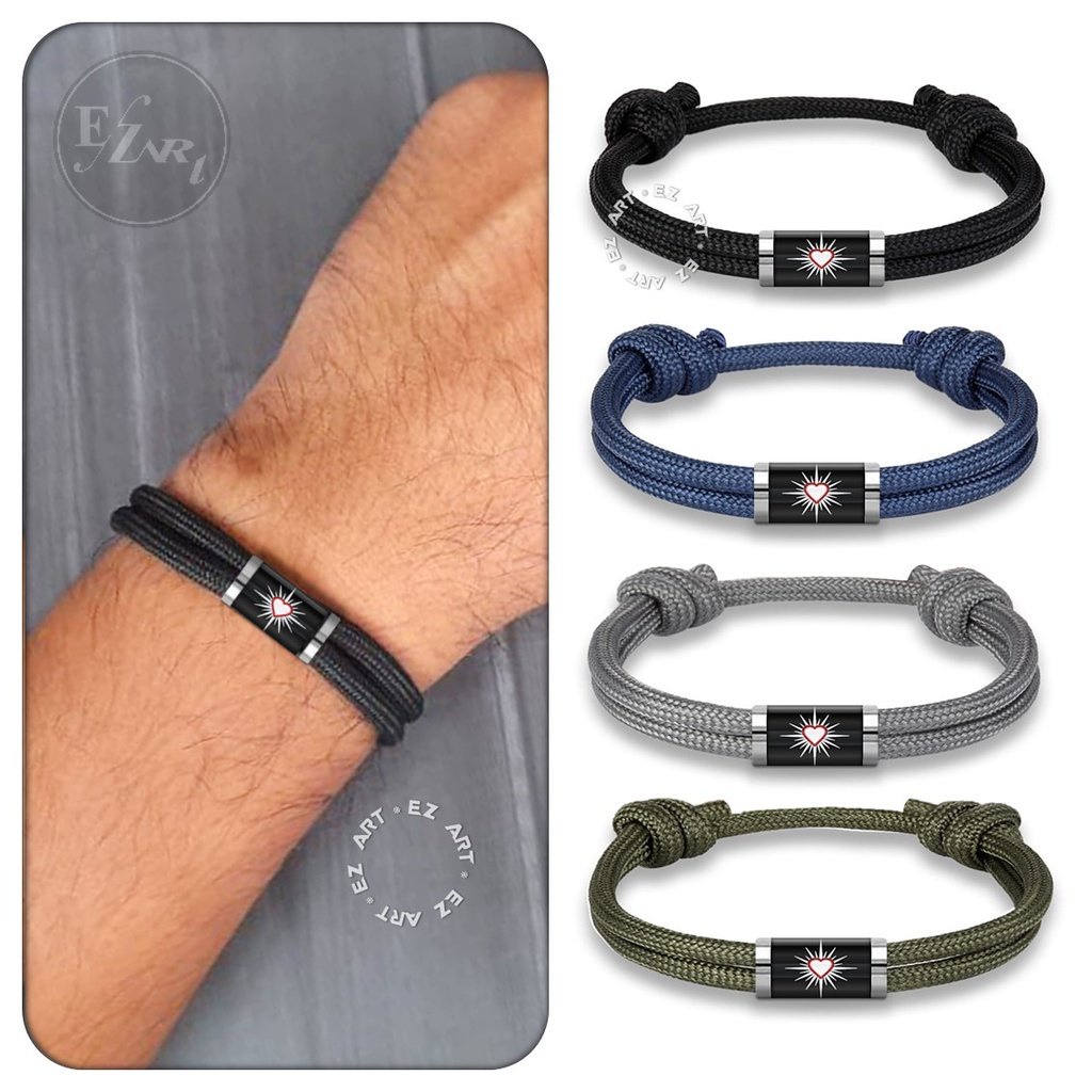 [EZArt] GELANG PARACORD TEMA LOGO PSHT PENDEKAR SILAT SH TERATE SIMPLE TABUNG STAINLESS STEEL