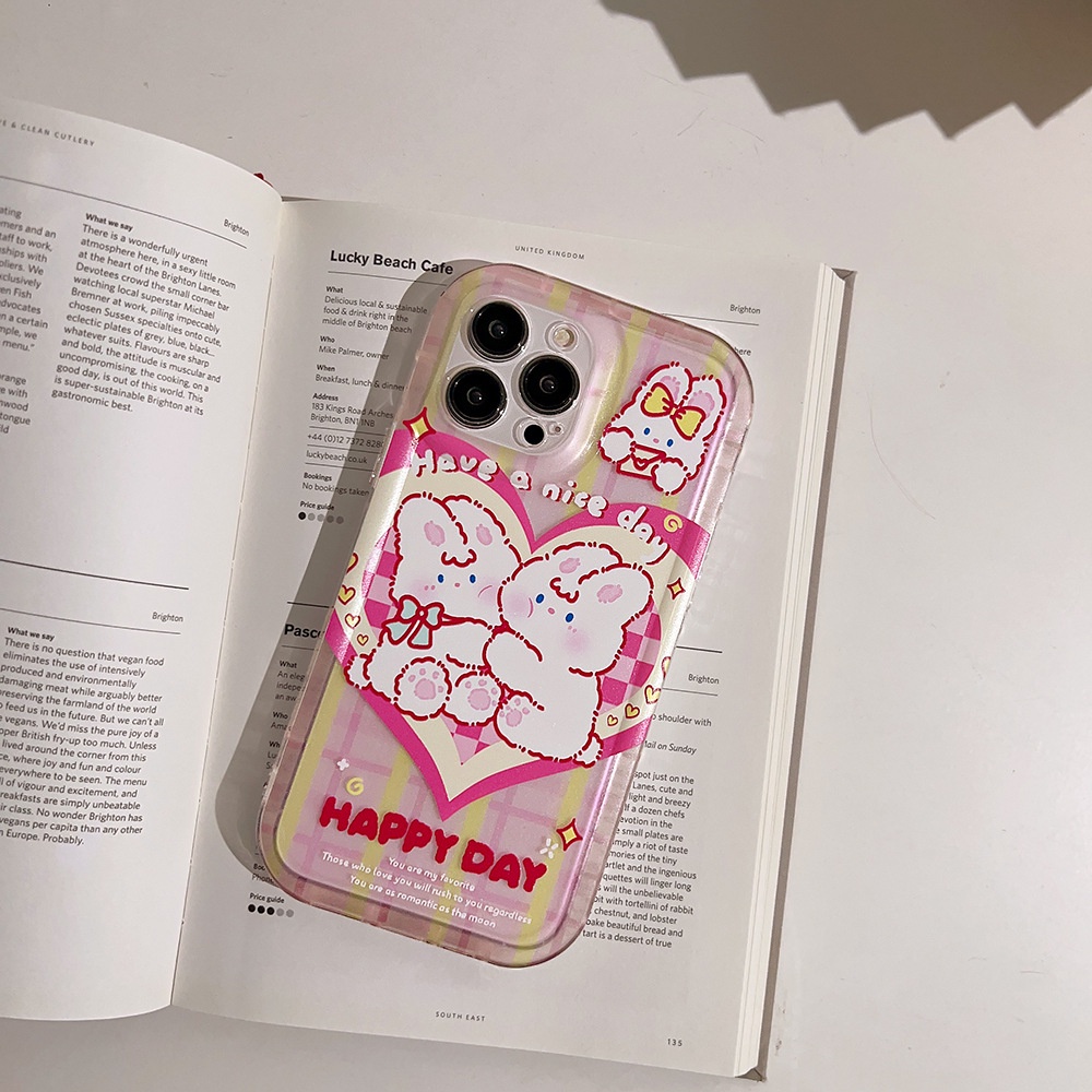 Soft Case Silikon Motif Kartun Kelinci Untuk Iphone 14 11 12 13 PRO MAX