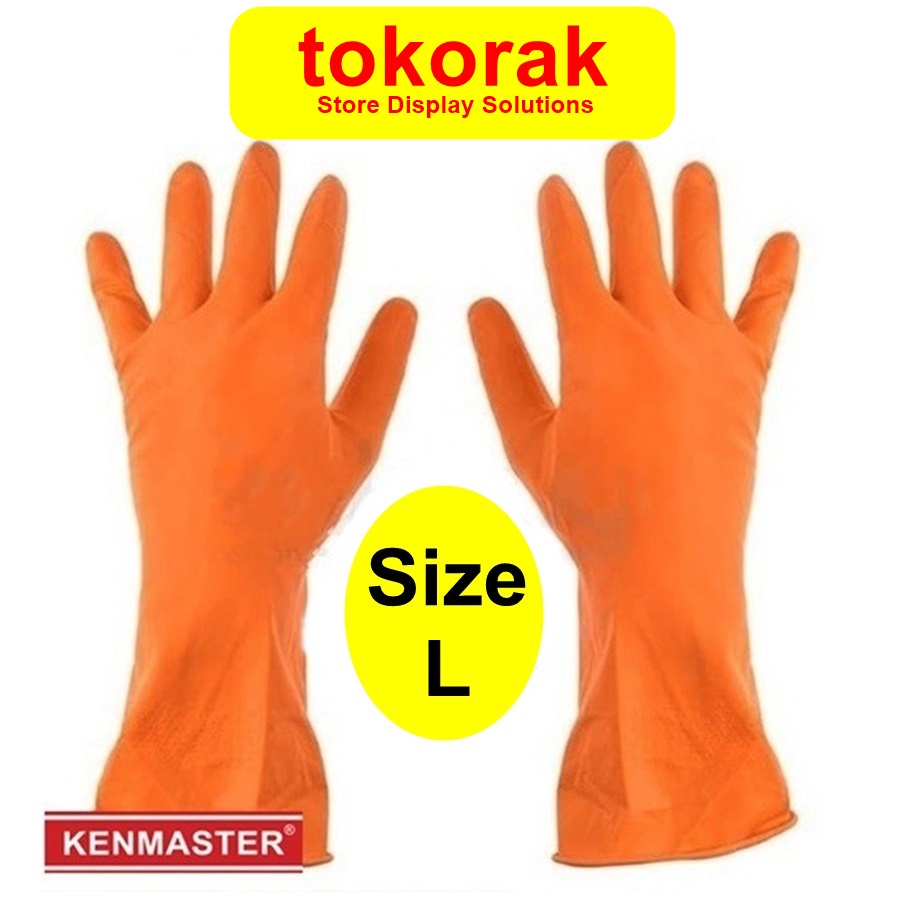 KENMASTER SARUNG TANGAN KARET LATEX L - SARUNG BERKEBUN CUCI PIRING