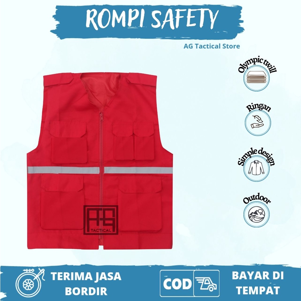 Rompi Proyek - Rompi Safety - Rompi Tambang - Rompi kain - Rompi K3 - Rompi Stabilo