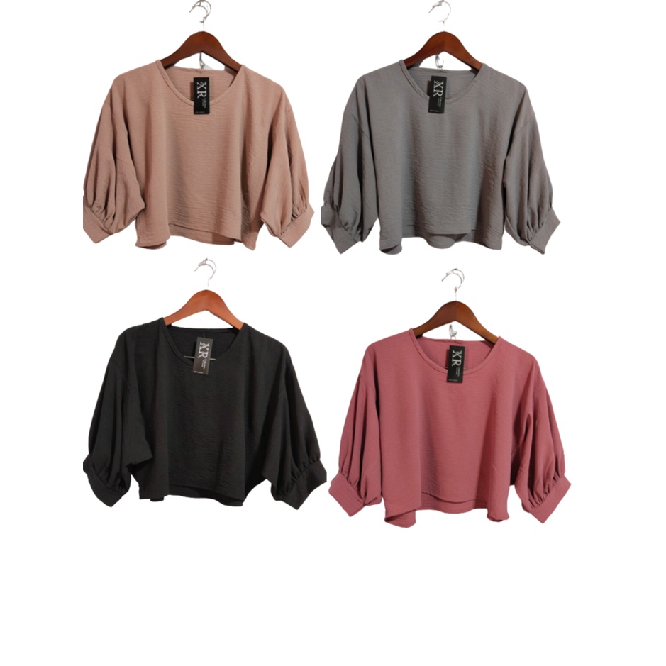 BLOUSE WANITA KOREAN STILE CROP TOP HITS/BAJU WANITA XR COLECTION