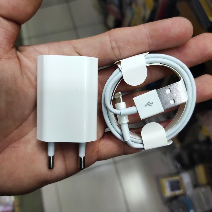 CHARGER LIGHTNING 1SET KABEL DATA + BATOK CHARGER MANTUL MURAH MERIAH