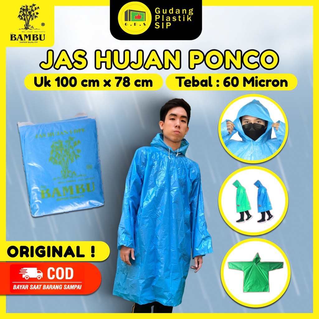 Jas hujan plastik terusan dan Setelan polos/Raincoat Mantel Hujan Lengan Panjang/ Raincoat Mantel/ Jas Hujan Ponco/ Portable Raincoat Poncho with Hood / JAS HUJAN/ DEWASA Model Poncho Kancing dan Setelan Celana