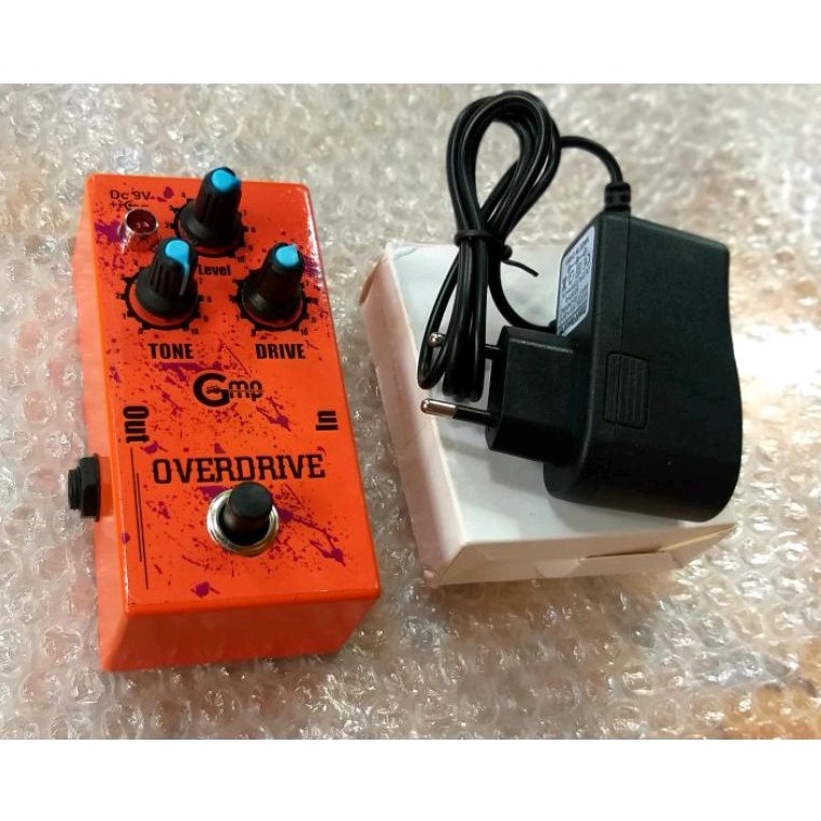 Efek Stombox OVERDRAVE  warna orange dan adaptor 9volt