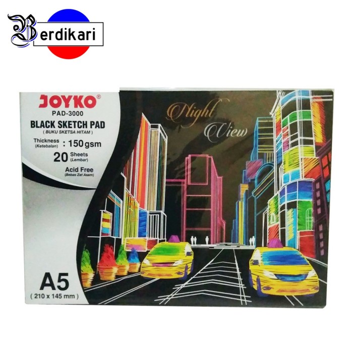 

><><><] Buku Sketsa Hitam Joyko A5 Black Sketch Pad 150gsm