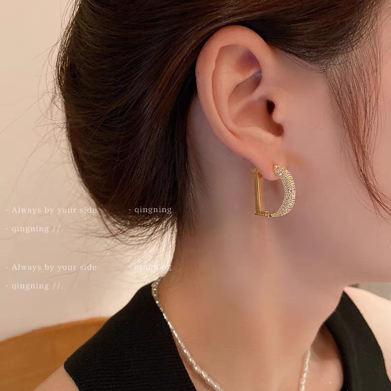 Anting 925 Silver Needle Warna Emas Untuk Wanita