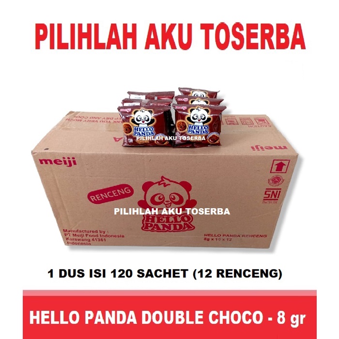 Meiji HELLO PANDA Biscuit DOUBLE CHOCO RENCENG - (HARGA 1 DUS)