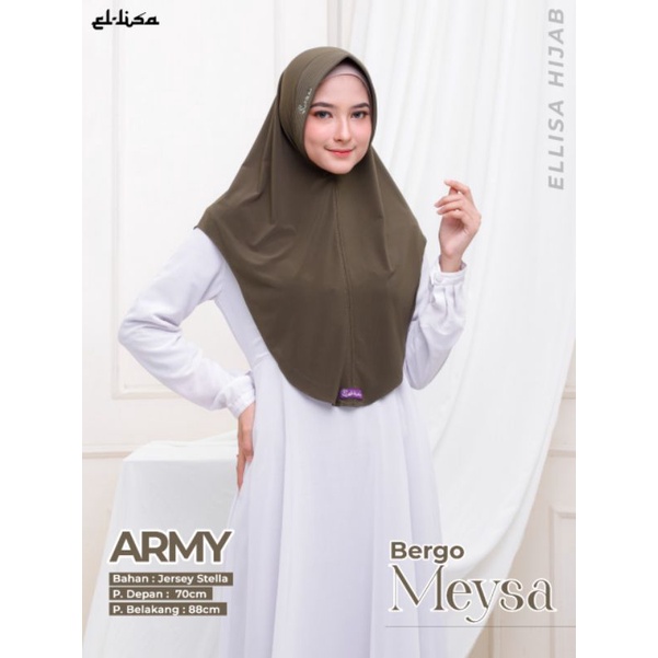 jilbab polos/bergo meysa ori ellisa/hijab daily/hijab instan