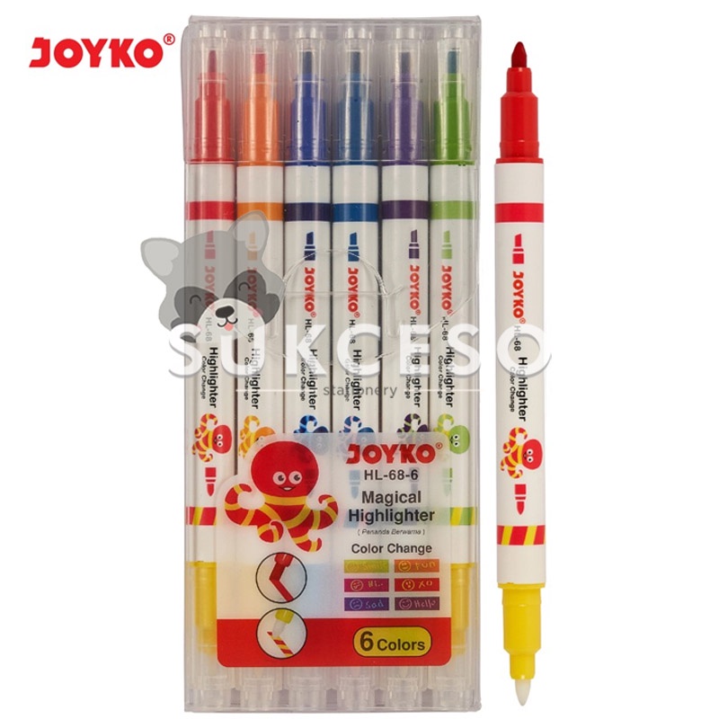 

Joyko Magical Highlighter HL-68-6 Set Isi 6 Pcs Color Change