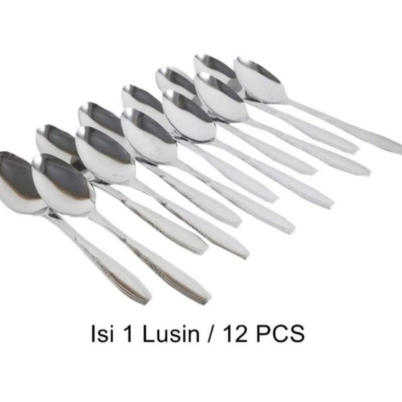 HanaDandang [12pc] SENDOK MAKAN STAINLESS STEEL LUSINAN TEBAL MURAH/PERALATAN DAPUR RUMAH TANGGA GRO