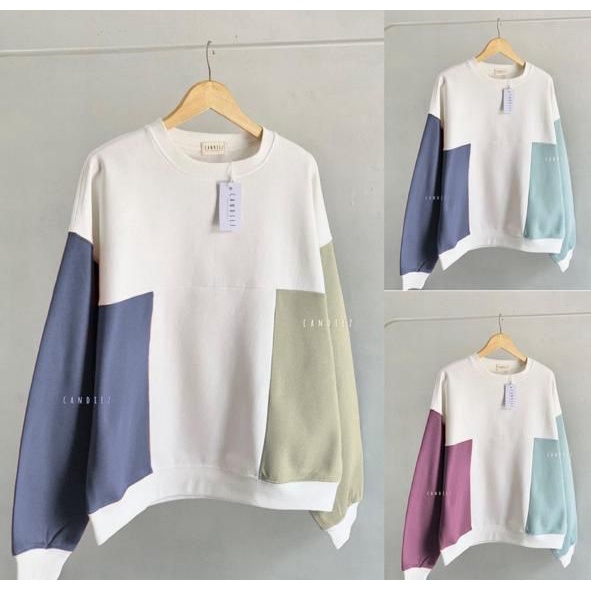 FUZI COMBIE SWEATER THREE COLOUR WANITA BAHAN FLECEE