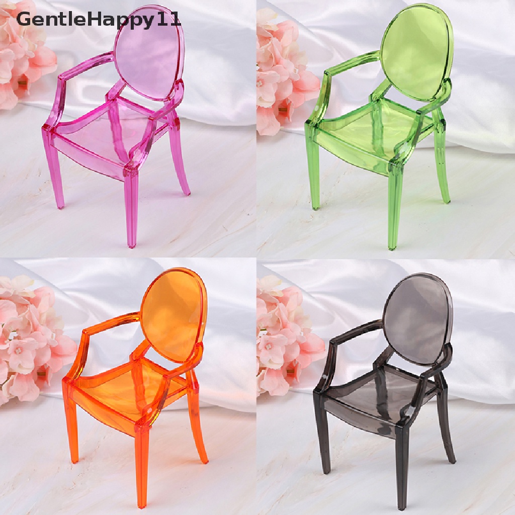 Gentlehappy Mainan Miniatur Kursi Makan Bahan Plastik Untuk Dekorasi Rumah Boneka 1 / 6