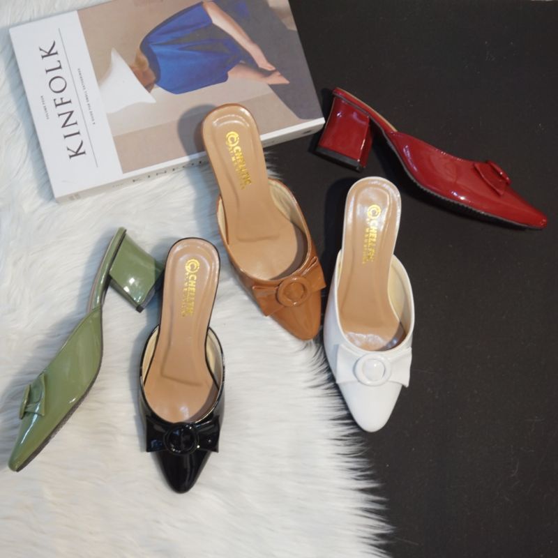 12.12  Big Sale Sepatu wanita High Heels Hak Tahu Terbaru Murah Kekinian/Sandal Hils Mules Terbaru/Sepatu Heels Perempuan Remaja 5cm/Sandal Lebaran Wanita/Wedges Wanita Sandal/Selop Wanita Pesta/Cod/Bisa Bayar Di Tempat/Gratis Ongkir ukuran 36 37 38 39 40