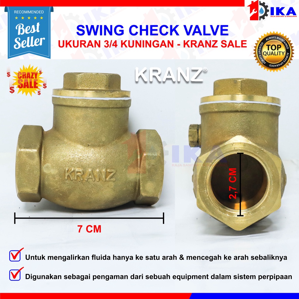 Check Valve Kranz klep tabok 3/4 inch / Swing Check Valve KRANZ 3/4&quot;